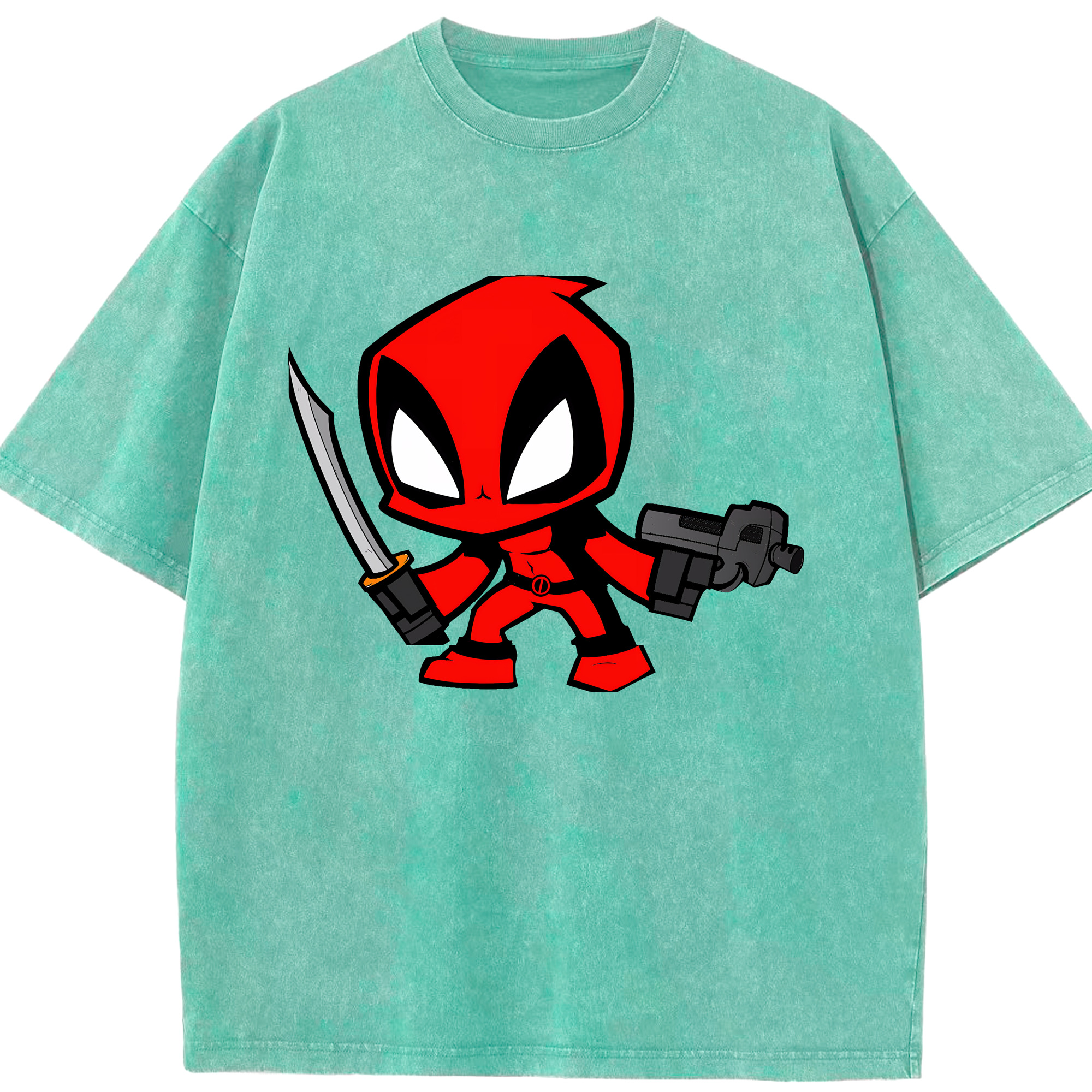 （画像用） Deadpool デッドプール 綿100% ヴィンテージ風 半袖Tシャツ（フロントプリント）
